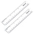 2 Pack Plastic Ruler - Straight Ruler Measuring Tool for Student School Office (Clear, 6 Inch)