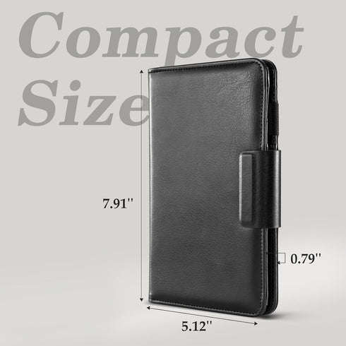 5.12" 7.91" 8 CoBak Premium Server Book - x Waiter Wallet Organizer in Genuine Leather, with Pockets, Magnetic Pocket