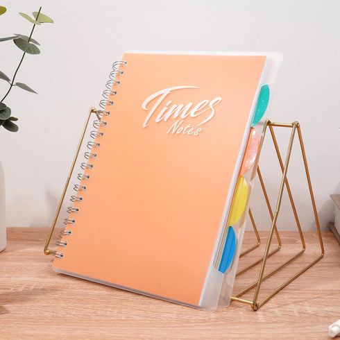 Yoment 5 Subject Notebook with Tabs, 8"x 10" Large Notebook with Dividers 240 Pages Multi Subject Plastic Hardcover Spiral Notebooks for Work School, Orange