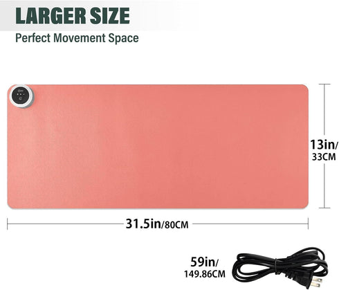 CHSIN 3 Heated Desk Pad PU Leather Mouse Pads with Levels Heating and Auto Shut Down Ideal Hand and Foot Warmer Mat