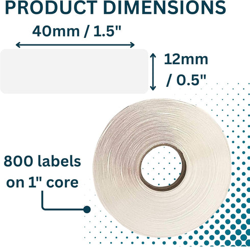 800 12mm 40mm (0.5" 1.5") Blank White Medical Syringe Labels - Write-On Medication Labels on Roll in Dispense Box. x x