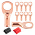 RED WOLF 10 Pack 8 Gauge x 3/8" Copper Wire Ring Terminals Connector Lug Battery Cable Ends with Heat Shrink