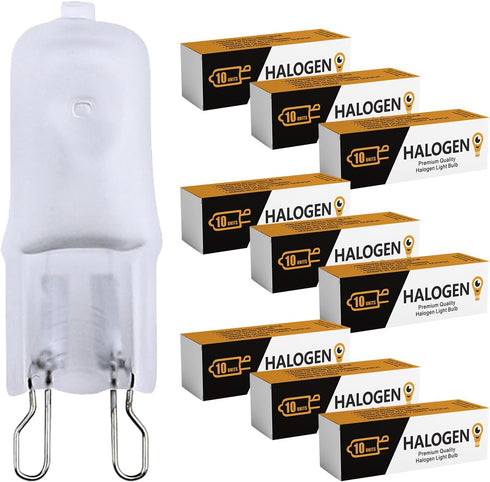 12Vmonster 10 Pack Q75/G9/FR/120V G9 75 120 T4 Bulb Frosted Lense JCD Watt Volt JD Type Halogen House Hold Light