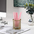 PAG 2 Pack Pencil Holder for Desk, Gold Desktop Pen Cup, Office Supplies Organizers, Makeup Brush Holder
