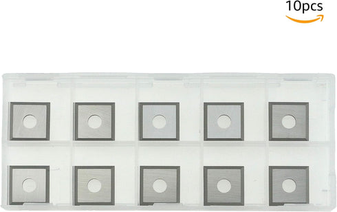 DLtools 12mm Carbide Inserts for Wood, 4-Edge Square Straight Replacement Cutters for Woodworking