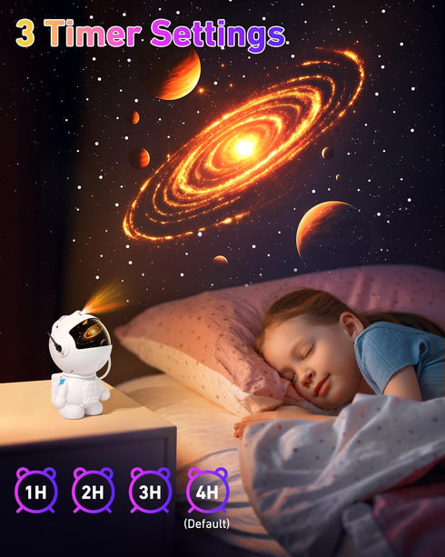 12 360Rotating Astronaut Galaxy Projector,Star Projector with Space Films,Galaxy Projector for Bedroom with Timer