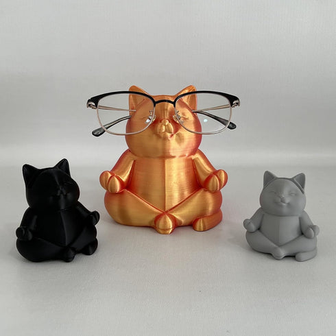 WDBAG Animal Eyeglass Holder Meditations Cats Statue Figurines Sunglasses Display Stand, Nightstand Home Desk Decors