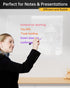 Clear Acrylic Dry-Erase Board 24x16", Wall-Mount Writing Panel, Includes 8 Markers, Eraser, Install Kit for Home &