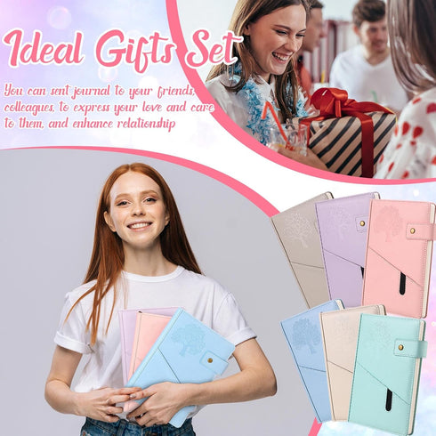 Cholemy 12 Pcs Christmas Gifts Journal for Women Men, A5 Leather Hardcover Notebook with Pen, 200 Pages