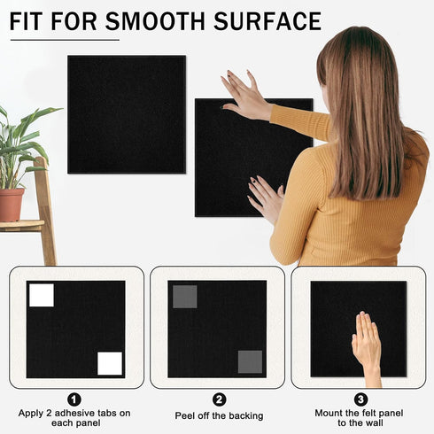 Large Cork Felt Board Tiles, 12 Pack, 47" x 35" Self Adhesive Cork Boards for Walls, Office, School Home Decor Display,
