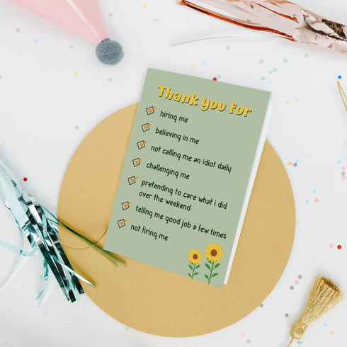 Nchigedy Funny Thank You Card for Boss Manager, Boss's Day Card from Employee Staff, Boss Appreciation Card, Bosses Day