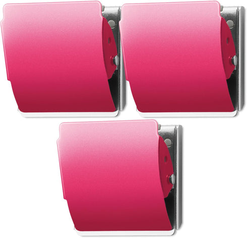 PLUS Extra Strong Large Magnetic Clips, Large 3-Pack, Red