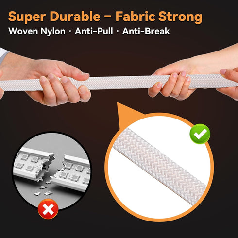 infinilux Cozy 5V COB LED Strip Lights,Upgrated Fabric Eye-Comfort Glare-Free Lighting,Easy Install Safety USB