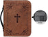 Classic Crosses Bible Covers, PU Leather Waterproof Bible Case with Handles for Study Bible Carrying - 2XL