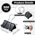 Yexiya 300 Pcs Medium Binder Clips - Paper Med Clips for Teachers Students School Office Supplies (Black, 1.25 Inch)