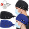 2 Pcs Satin Lined Scrub Cap Nurse Hats for Women Men 4