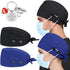 2 Pcs Satin Lined Scrub Cap Nurse Hats for Women Men 4
