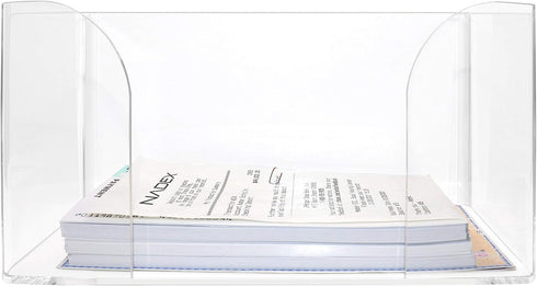 Nadex Clear Acrylic Check Tray, 2.5mm Thickness Durable Deposit Ticket and Cheque Holders for Deposit Slips and Vouchers
