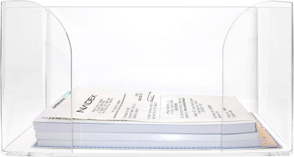 Nadex Clear Acrylic Check Tray, 2.5mm Thickness Durable Deposit Ticket and Cheque Holders for Deposit Slips and Vouchers