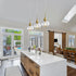 6 Inch Pendant Light Fixtures Kitchen: Brushed Gold Farmhouse Island Light with Clear Glass - Mid Century Globe Kitchen