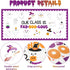 Halloween Bulletin Board Decoration Set, Cute Ghost Paper Cutouts and Blackboard Border for Classroom Chalkboard Decor