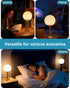 3000K Office-2Pack(Gold Lightdot Globe Table Lamp for Bedroom Mid Century Modern Small Desk Lamp Warmwhite Cute