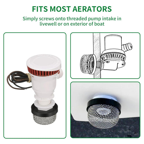 2 Pack Stainless Steel Mesh Strainer, 3/4"-14 Aerator Screen for Livewell Pump, Industrial Plumbing