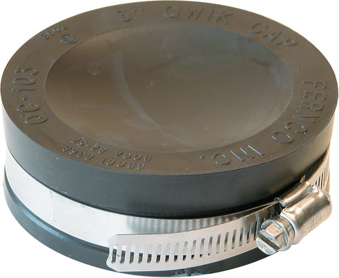 Fernco PQC-103 Flexible PVC Reusable Pipe Cap for Cast Iron, Steel, Copper and Plastic Pipe Ends by Fernco