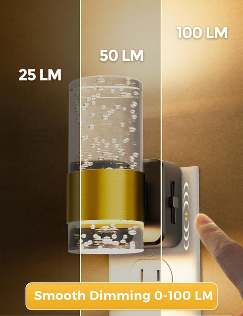 Light,Dimmable 2 Pack 0-100 3000K L LOHAS LED Night Night Lights Plug into Wall, Acrylic Nightlight with LM Adjustable