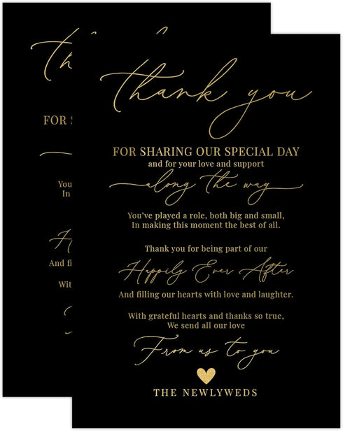 Your Main Event Prints 4x6 Prefilled Thank You Place Cards for Weddings