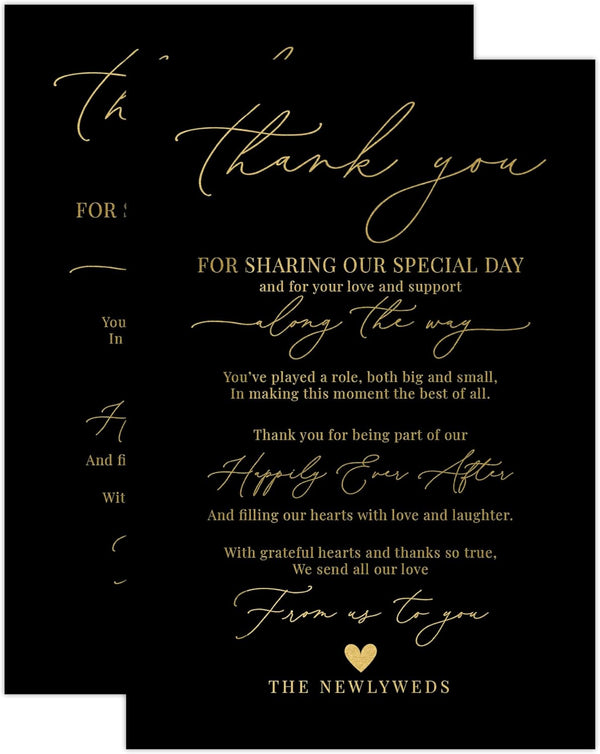 Your Main Event Prints 4x6 Prefilled Thank You Place Cards for Weddings