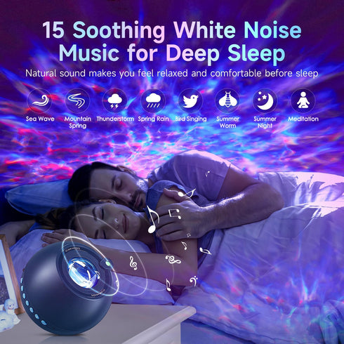 Light,15 Lights,Bluetooth&15 One Fire Upgrade Star Projector Galaxy Colors Night Light Projector White Noise Sound