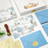 50 Summer 4 6 Inch Whaline Pcs Ocean Sea Thank You Cards Blue Coral Seashell Greeting Card with Envelope Sticker Blank