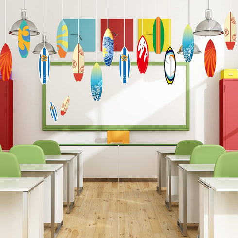 Outus 60 Summer 10 Pcs Surfboard Cutouts Bulletin Board Decorations Surfboard Wall Decor for School Surf Party Finger