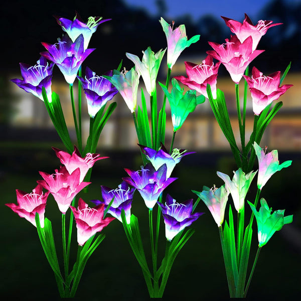 WdtPro Solar Lights Outdoor Garden Decorative 6 Pack, Waterproof Solar Garden Lights