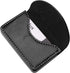 Leather Business Card Holder Wallet for Men or Women, Pocket Name Card Case with Magnetic Shut, Holds 25 Cards (Black)