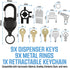 Set 10 1100, 2055, 74, 770301, E114, 3-in-1 Universal Paper Towel Dispenser Key + Retractable Key Chain - Pcs