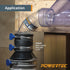 POWERTEC 70402 4" Hose to 2-1/2" Hose Cone Reducer with Dust Control Flex Cuff and Adjustable Key Hose Clamps