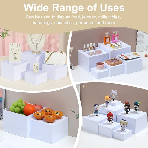 Generic 6pcs (3/4/5/6/7/8") LESSF Buffet Risers, Food Risers for Buffet Table Display Stand Shelf, Display Risers