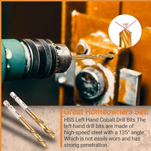 Screw Extractor Set, 11 Pieces Metric Drill Bit Set for Removing Broken Screws, Bolts, and Studs