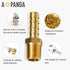 AOPANDA Brass Hose Barb Fitting, 3/8" to 3/8" NPT Male Air Hose Repair Fitting Kit, 5 Pcs Hose Clamps
