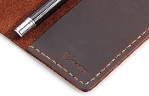 Leather Journal Cover for Field Notes, Handmade Vintage Cover for 3.5" x 5.5" Notebooks, Coffee