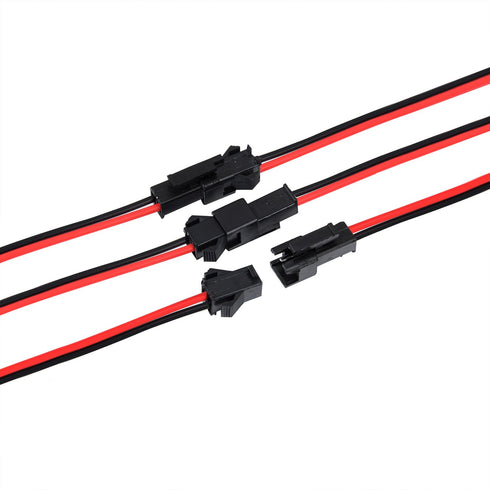 22 AWG JST SM 2 Pin Plug Male and Female Connector Adapter with 135 mm Electrical Cable Wire for LED Light, 20 Pairs