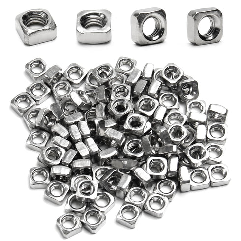 Juvielich 200pcs M3-0.5 Square Nuts, M3 Stainless Steel Square Nut, M3x0.5mm 304 SS