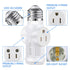 3 Prong Light Socket to Plug Adapter, E26 Outdoor Light with Outlet, E27 Light Bulb to 2/3 Prong Splitter