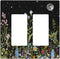 Boho Wild Flowers Herbs Floral Light Switch Cover Plate, Vintage Black Starry Sky Moon Wall Plate