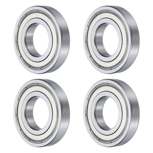 uxcell 4 Pcs 16004-2Z Deep Groove Ball Bearing, High Carbon Chrome Steel Z3 Double Rubber Sealed, 20mm x 42mm x 8mm