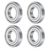 uxcell 4 Pcs 16004-2Z Deep Groove Ball Bearing, High Carbon Chrome Steel Z3 Double Rubber Sealed, 20mm x 42mm x 8mm