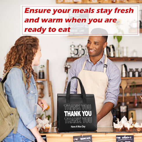 Aliceset 80 9.5 9.5 6 Inch Pcs Thank You Insulated Bags for Food Delivery Bulk x x Thermal Insulation Bag for Cold