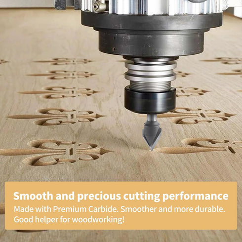 BINSTAK 60 1/4 Inch Degree V Groove Router Bit Shank, Carbide Tipped Wood CNC Router Bit Woodworking Engraving Carving